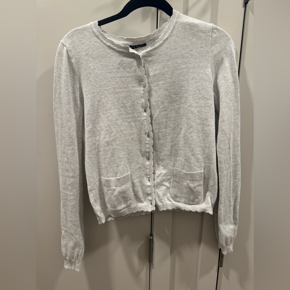 Brandy Melville Grey Scalloped Cardigan